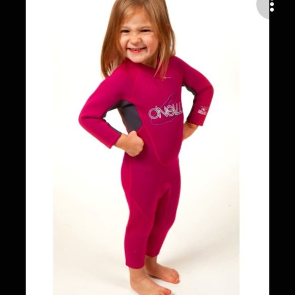 O'Neill, little girl's size 2 pink and purple full body wet suit w/50+ uv block